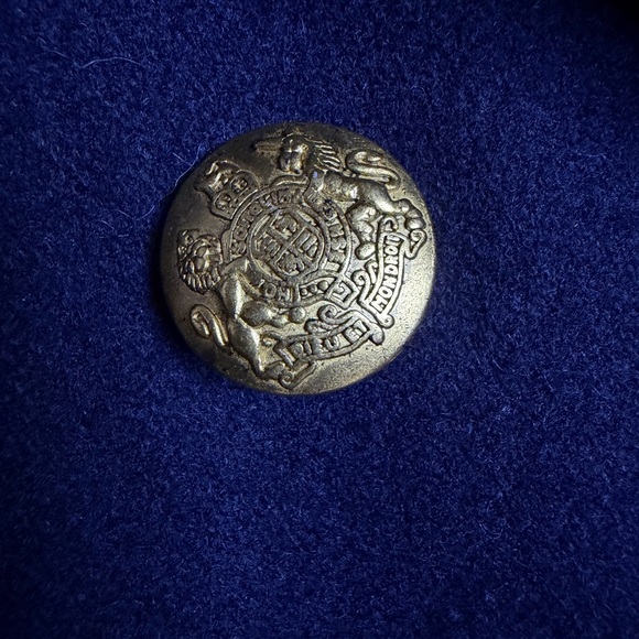 J.Crew Navy Wool Peacoat Gold Crest Buttons Nautical Coat Size 6 - Picture 7 of 8